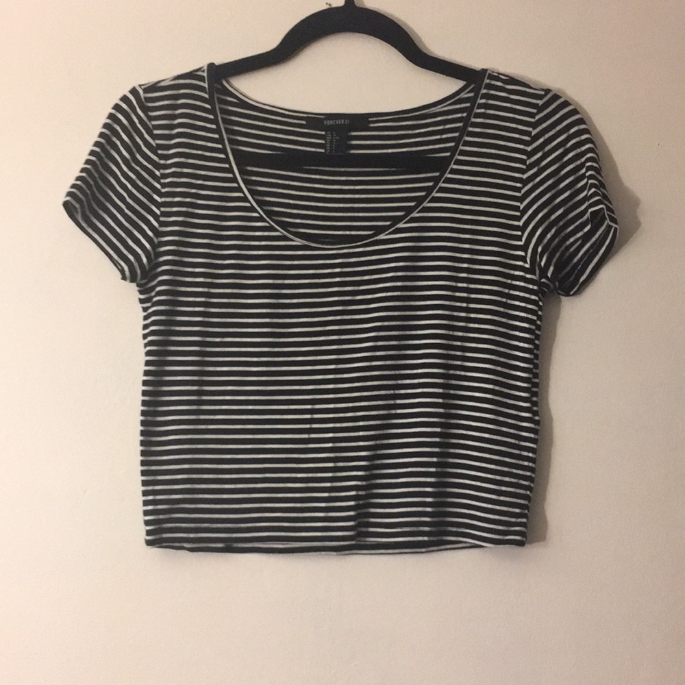 NWOT basic striped crop top